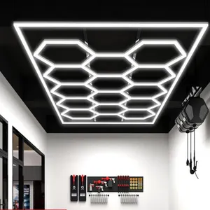 Honeycomb Auto Detail ing Produkte Licht leiste Sechseck beleuchtung für Auto wasch station Garage Decke Design sechseckige LED-Leuchten