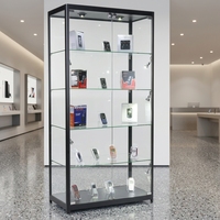 Vitrine à bijoux en verre trempé sans cadre de haute qualité, éclairage LED intégral, multi-niveaux, sur mesure, pour magasin de détail de luxe