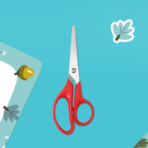 Ciseaux pour étudiants en acier inoxydable, rouge, bleu, jaune, à tête droite, pour l'art, l'artisanat et l'usage domestique - Product Image 3