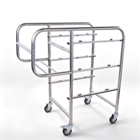 Chariot de collecte de plateaux et de déchets en acier inoxydable SS 201/304 pour hôtel, capacité 80 kg, certifié LFGB Jasonlon