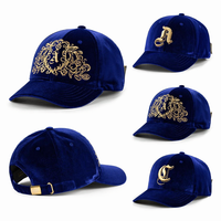 Fabricante de Gorras de Terciopelo de Lujo Bordadas Personalizadas, Gorra de Béisbol de 6 Paneles con Bordado 3D en Relieve de Terciopelo Premium