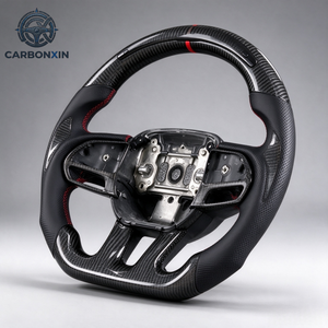 Volant sport en fibre de carbone et cuir forgé sur mesure avec LED pour Dodge Charger GT Challenger Durango SRT Scatpack 2019 2018 2021 - Product Image 4