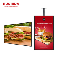 Moniteur publicitaire mural LCD IPS horizontal et vertical de 32, 43 et 55 pouces avec système d'exploitation Android intégré et CMS pour les restaurants, menu numérique