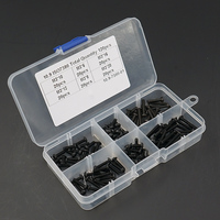 Boîte combinée de vis à tête cylindrique M3, 120 pièces, noir, haute résistance, à six pans creux