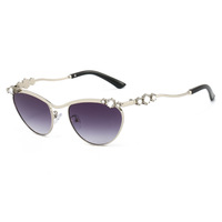 Nouvelles lunettes de soleil ovales en métal, magnifiquement incrustées de diamants, style Ins européen et américain, lunettes de soleil haut de gamme