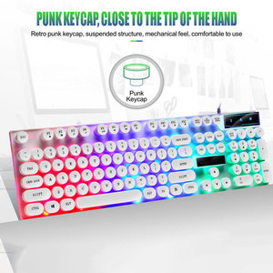 Özelleştirilebilir RGB Oyuncu Klavyesi 104 Tuşlu Kablolu USB Mekanik LED Arkadan Aydınlatmalı Anti-Ghosting Oyuncular İçin Masaüstü Klavyesi - Product Image 5