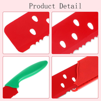 Couteau à pain long en acier inoxydable forgé à la main, à bord dentelé, avec manche en plastique, pour trancher la pastèque et les fruits d'été - Vente en gros