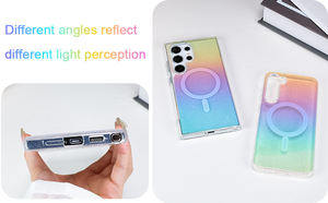 Per Samsung Galaxy S25 Ultra Case chiara estetica iridescente arcobaleno per S23 S24 Ultra FE copertura del telefono magnetico gradiente colori - Product Image 2