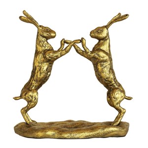 Resin Fighting <strong>Hares</strong> for Garden <strong>House</strong> Decoration - Product Image 1