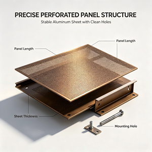 Panel de Revestimiento de Fachada de Pared Metálica Perforada, Lámina de Revestimiento para Edificios Modernos - Product Image 2
