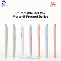 Stylo Gel Rétractable Givré Morandi avec Clip Métallique Or Rose, Pointe Balle 0,5 mm, Encre Noire, Stylo Signature, Logo Personnalisé, Vente en Gros