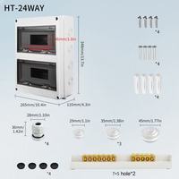 Boîtier de distribution étanche IP65 série HT, coffret électrique extérieur en plastique pour disjoncteur domestique MCB et borne de recharge