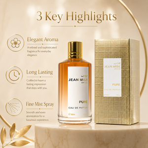 น้ำหอมผู้หญิงขายดี 100 มล. กลิ่นหอมบริสุทธิ์ ซีรีส์ Pure Aroma ติดทนนาน กลิ่นดอกไม้สดชื่น บรรจุภัณฑ์สีทองมีเท็กซ์เจอร์ - Product Image 2