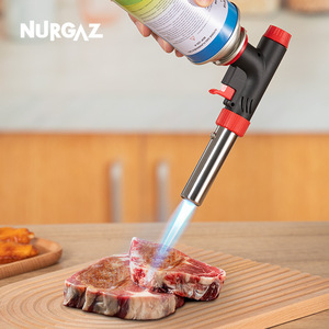 Antorcha de gas portátil Nurgaz para cocina, repostería, barbacoa al aire libre, camping, con manguera adaptadora 205d, blanca - Product Image 2