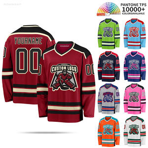 ชุดฮอกกี้น้ำแข็งคุณภาพสูงแบบกำหนดเองจากแคนาดา ลายตลก พิมพ์ลายแบบซับลิเมชั่น ปักลาย แขนยาว ผ้าทวิลล์ สำหรับผู้ชาย - Product Image 1