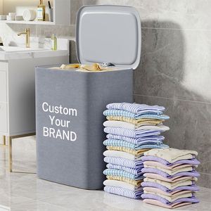Custom LOGO Compartment Foldable Oxford Fabric Laundry <b>Basket</b> Removable Inner Bags Large Capacity Clothes <b>Hamper</b> - Product Image 1