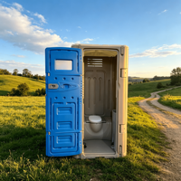 Toilettes portables sans eau en PEHD, WC chimiques secs mobiles, moulées par soufflage, bleues, ventilées, pour festivals de musique et marathons