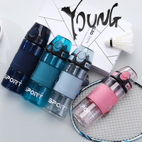Vaso de Plástico Deportivo con Tapa Abatible y Pajita, Botella de Agua para Exteriores, Vaso de Plástico Publicitario Personalizable, Vaso Purificador de Agua