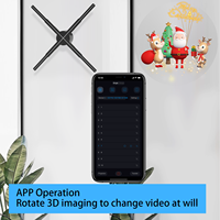 Nouveau ventilateur holographique 3D 2026 de 50 cm avec 576 LED haute luminosité, projecteur 3D, contrôle via application WiFi, synchronisation audio Bluetooth, affichage publicitaire