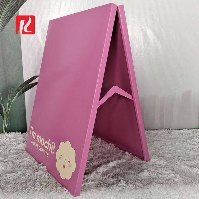 Kexian Custom Folding Metal Advertising Boards Outdoor Sidewalk Sign Business Double Sided a Frame Sign Stand