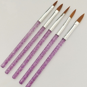 Ensemble de 5 pinceaux à ongles en nylon acrylique, poils doux, stylo de peinture pour manucure acrylique - Product Image 4