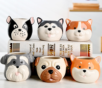 Jardinières émaillées d'animaux mignons Pots succulents en forme de corgi de dessin animé drôle pour la maison, le bureau et le chien élégant pour l'intérieur