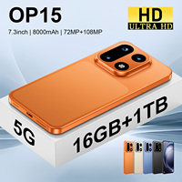 Smartphone 5G OP15 Deca Core de haute qualité, 108MP, écran AMOLED 7,3 pouces 120Hz, 8000mAh, 16 Go, 1 To, nouveau, débloqué, multilingue, version mondiale