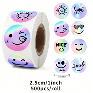 Rollo de Pegatinas Redondas Multicolores con Diseños de Dibujos Animados, 8 Diseños para Recuerdos de Boda, Fiestas Infantiles, Regalos para Pequeñas Empresas, Empaquetado de Regalos - Product Image 4