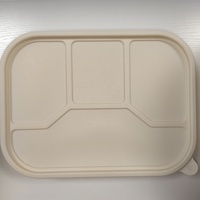Boîte à bento jetable écologique en amidon de maïs, récipient alimentaire biodégradable avec couvercle