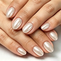 Ongles à presser de luxe en acrylique, courts, ronds/carrés, 30/32 pièces, couleur unie, électroplaqués, effet œil de chat Aurora, détachables