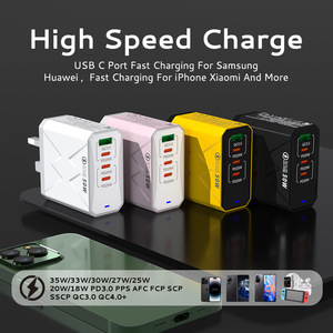 Chargeur USB 4ports PD25W Charge rapide QC3.0 Type C Adaptateur ABS Station d'alimentation pour téléphone portable avec prise UK AU US EU KR - Product Image 2