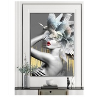 Portrait sexe noir mâle fille cadre en aluminium nordique 3d diamants cristal porcelaine peintures et mur art lumière nue peinture