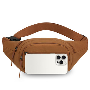 Women's Waist <b>Bag</b> Nylon Multiple Pockets Water Resistant Crossbody <b>Bag</b> Everyday Use Khaki - Product Image 4