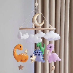 Cadeaux de grossesse décoration de pépinière neutre <span class=keywords><strong>cactus</strong></span> en peluche fait à la main arc-en-ciel feutre berceau mobiles avec nuages coran <span class=keywords><strong>bebe</strong></span> mobiles - Product Image 2