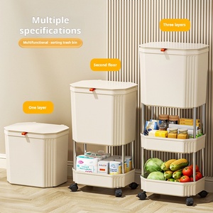 2 Layer Trash <span class=keywords><strong>Bin</strong></span> com sacos de lixo PP HIPS Vertical Waste <span class=keywords><strong>Sorting</strong></span> <span class=keywords><strong>Bin</strong></span> para uso doméstico - Product Image 4