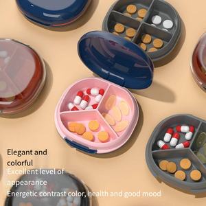 Caja dispensadora portátil de silicona de grado alimenticio, caja de almacenamiento de medicamentos de cuatro compartimentos, caja de Medicina de píldora de viaje - Product Image 4