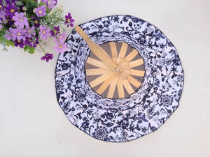 Abanico Plegable Redondo de Bambú con Logotipo Personalizado Estilo Japonés, Abanico de Mano para Bodas - Product Image 6