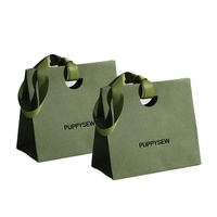 Benutzer definiertes Logo Echtes Leder Glatte Papiertüte Handgemachte Einkaufstasche Schmuck Geschenk verpackung Papiertüte Benutzer definiertes Logo