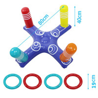 Jeu de lancer d'anneaux gonflables pour piscine, idéal pour les fêtes et le sport aquatique, jouets flottants pour adultes, accessoires aquatiques, fournitures de plage avec 4 boucles