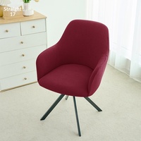Housse de chaise de salle à manger à accoudoirs hauts, élastique, imperméable, en tissu gaufré et velours grain de maïs, style américain, pour usage domestique et hôtelier, transfrontalière