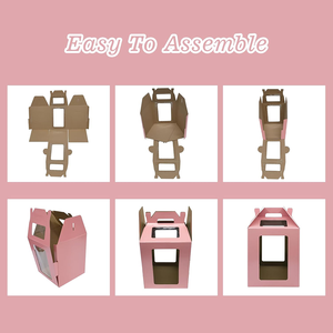 Contenitore per dolci monouso di grandi dimensioni <span class=keywords><strong>in</strong></span> <span class=keywords><strong>cartone</strong></span> ondulato spesso con 4 finestre per matrimonio e compleanno rosa - Product Image 4