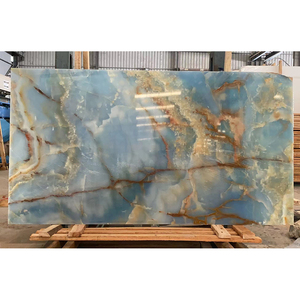 New arrival House decoration real transparent Blue onyx Blue Aurora marble stone for floor and wall tile