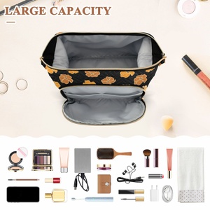 <b>Small</b> Mini Portable Hawaii Style Puakenikeni Flower Quilted Toiletry Pouch Custom Design Makeup Cosmetic Bag with Zipper - Product Image 4