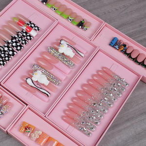 Juego de <span class=keywords><strong>Uñas</strong></span> Artificiales Súper Lujosas, <span class=keywords><strong>Uñas</strong></span> de Prensa Acrílicas Hechas a Mano, Extra Largas, Cubierta Completa Decorada Cuadrada, 10 Unidades - Product Image 3