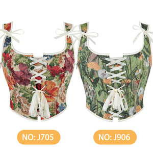 Various Styles Corset Tops for Women Renaissance Lace up Floral Shapewwear Overbust Boned Bustier Bodice - Product Image 2