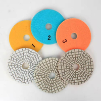 Tampon de polissage diamanté flexible JDK de 4 pouces, extra fin, 3 étapes, pour granit, marbre, pierre d'ingénierie, compatible avec les meuleuses d'angle, utilisation humide/sèche