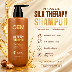 Champú de aceite de argán marroquí reparador y de limpieza profunda sin sulfatos, de marca privada para proveedores mayoristas, para un cabello suave y brillante - Product Image 3