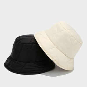 2024 New Soft Warm Quilted Eiderdown Cotton Bucket <b>Hat</b> Autumn Winter Solid Color Fashion Bucket <b>Hat</b> <b>for</b> Women - Product Image 3