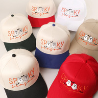 Gorra de 5 Paneles con Bordado de Fantasma, Nueva, Unisex, para Halloween, Viajes al Aire Libre, Estilo Casual para Fiestas