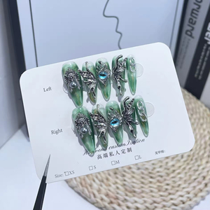 <span class=keywords><strong>Uñas</strong></span> <span class=keywords><strong>Postizas</strong></span> Hechas a Mano al por Mayor con Pegamento, Reutilizables, Acrílicas Gruesas, Cuadradas, Diseño Personalizado, Fabricante - Product Image 3